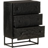 Furnova Predalnik črn 55x30x76 cm trden mangov les in železo, (21950630) | Shoptok.si