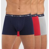 DIM COTTON STRETCH BOXER 3x - Men's boxers 3 pcs - dark blue - dark red - gray | shoptok.hr