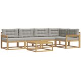 Set vanjskih sofa 6 kom. Bijela i svjetlosiva Poliester | shoptok.hr