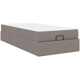  Okvir kreveta s madracem 2 pcs Sivo-smeđa tkanina | shoptok.hr