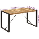  Blagovaonski stol od masivnog drva manga 140 x 70 x 75 cm | shoptok.hr