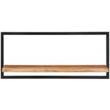  Stenske police 2 kosa 80x25x35 cm trden akacijev les in jeklo, (20601068) | Shoptok.si