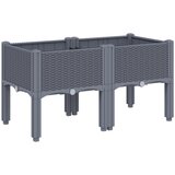 Maison Chic Cvetlično korito - Lonček za rože z nogami sivo 80x40x42 cm PP, (21788824) | Shoptok.si