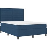  Postelja z box springom in vzmetnico modra 140x190 cm tkanina, (22081173) | Shoptok.si