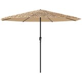 vidaXL Vrtni senčnik z LED in z jeklenim drogom rjav 324x324x247 cm, (21366808) | Shoptok.si