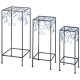 Esschert Design Komplet 3 črnih cvetličnih mizic Esschert Design | Shoptok.si