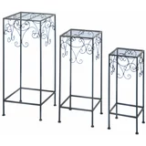 Esschert Design Set od 3 crna stola za cvijeće