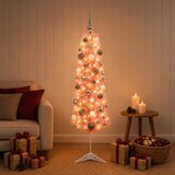  Umjetno vitko božićno drvce 150 LED lampica Topla bijela | shoptok.hr