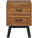  Noćni ormarić s ladicama Smeđa 40 x 35 x 55 cm Čvrsto teak drvo | shoptok.hr