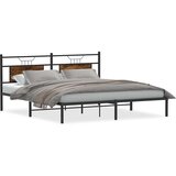 vidaXL Posteljni okvir brez vzmetnice hrast 160x200 cm inženirski les | Shoptok.si