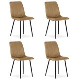 Lava stolica - smeđi baršun / crne noge x 4 | shoptok.hr