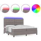 Box Spring krevet s madracem i LED svjetlom Taupe 200x200 cm Tkanina | shoptok.hr