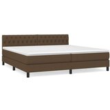  Krevet s oprugama i madracem tamnosmeđi 200x200 cm od tkanine | shoptok.hr