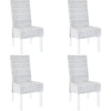 vidaXL Jedilni stoli 4 kosi svetlo rjavi Kubu ratan in mangov les | Shoptok.si