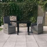  3-dijelni vrtni blagovaonski set s jastucima sivi | Eponuda.com