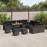  Sjedeća garnitura za vrt s jastukom 18 pcs Crna poliratan | shoptok.hr