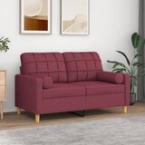 vidaXL Dvosjed s ukrasnim jastucima boja vina 120 cm od tkanine | shoptok.hr