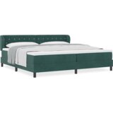 Box Posteljni okvir z vzmetnico temno zelene barve 200x200 cm žamet, (22052141) | Shoptok.si