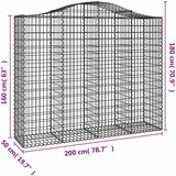  Gabionska košara s lukom 200x50x160/180 cm pocinčano željezo | shoptok.hr