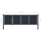 vidaXL Vrtna vrata čelična 350 x 75 cm antracit | shoptok.hr
