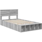  Krevetna konstrukcija s policom Siva Sonoma 120 x 190 cm | shoptok.hr