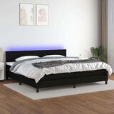  Box spring s madracem LED crni 200x200 cm od tkanine | shoptok.hr