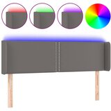 Maison Chic led posteljno vzglavje - vzglavna omarica - nočna omarica sivo 147x16x78/88 cm umetno usnje, (21711435) | Shoptok.si