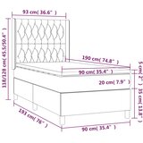  box spring s madracem LED tamnosivi 90x190 cm baršun | shoptok.hr