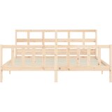  Kreveta s uzglavljem 200 x 200 cm od masivnog drva | shoptok.hr
