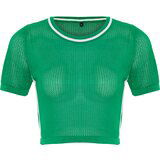 Trendyol Green Crop Openwork T-Shirt Look Knitwear Sweater Cene