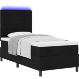 vidaXL Box Spring Postelja z Vzmetnico & LED Črna 80x200 cm Tkanina | Shoptok.si