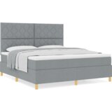 Box Spring Krevet s Madracem Svijetlosiva Super King Tkanina | shoptok.hr