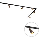 QAZQA Sodobni sistem tirnih svetil s 5 reflektorji temno bronaste barve 1-fazni - Iconic Kohua | Shoptok.si