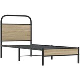 vidaXL Okvir kreveta bez madraca dimljena boja hrasta 75x190 cm drveni | shoptok.hr
