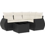 Maison Chic Seti vrtnega pohištva - Vrtna garnitura - Vrtni pohištvo set 5-delna z blazinami črn poli ratan, (21814902) | Shoptok.si