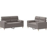  2-dijelni set sofa s jastucima smeđesivi od tkanine | shoptok.hr