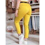 DStreet Spodnie damskie slim fit z paskiem TAIRONIK musztardowe | Shoptok.si