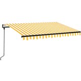 vidaXL Avtomatsko zložljiva tenda 350x250 cm rumena in bela, (20729006) Cene