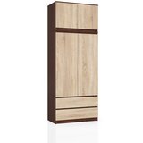 AKORD Garderobna Omara Z Nadgradnjo, 2 Vrata In 2 Predala, Wenge/Hrast Sonoma, (5000331746) | Shoptok.si