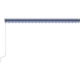  Tenda s senzorjem za veter in LED lučmi 500x300cm modra in bela - - modra - 38.02 - 500 x 300 cm - | Shoptok.si