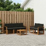 Set vanjskih sofa 6 kom. Prirodna i crna | shoptok.hr