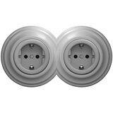  Reblig - Dvostruka retro kućna utičnica sa okvirom SCHUKO 230V siva | Eponuda.com