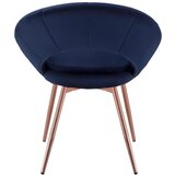 Modern Living naslanjač levi, temno modra, žamet | Shoptok.si