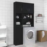 Maison Chic Kopalniška omarica - Kopalniški kabinet črna 32x25,5x190 cm iverna plošča, (21794665) | Shoptok.si