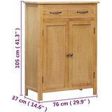 vidaXL Omarica za čevlje 76x37x105 cm trdna hrastovina | Shoptok.si