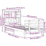 vidaXL Krevet s regalom za knjige bez madraca bijeli 75x190cm borovina | shoptok.hr