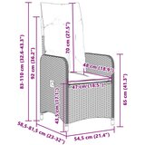 5-dijelni vrtni bistro set od poliratana s jastucima crni - 150 x 90 x 75 cm Bez naslona za noge 4 | shoptok.hr
