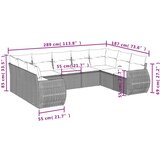 vidaXL 9-dijelni set vrtnih sofa s jastucima poliratan smeđi | shoptok.hr