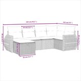 vidaXL 6-dijelni set vrtnih sofa od poliratana s jastucima smeđi | shoptok.hr