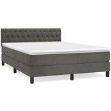 The Living Store Box spring posteljni z vzmetnico temno siv 140x190 cm žamet - Box Spring Postelja, (21489063) | Shoptok.si
